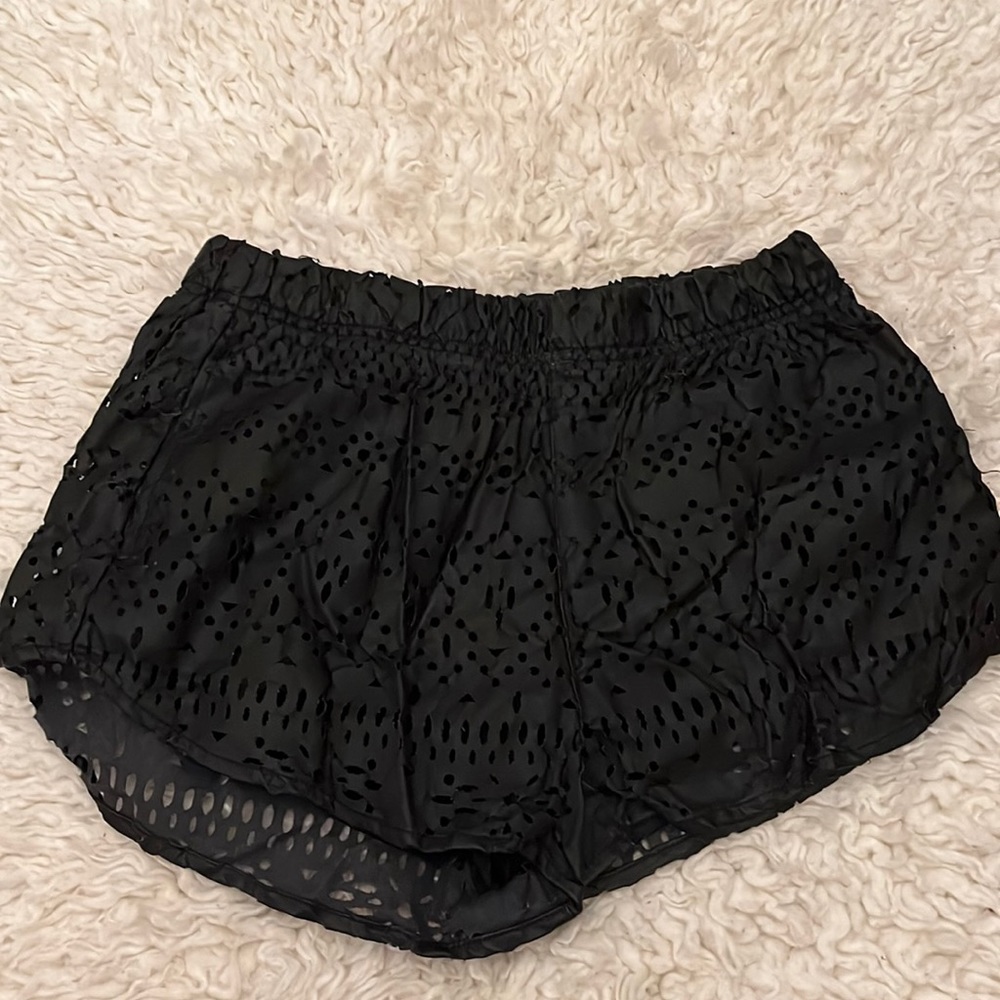 Abercrombie and Fitch Crochet Leather Shorts